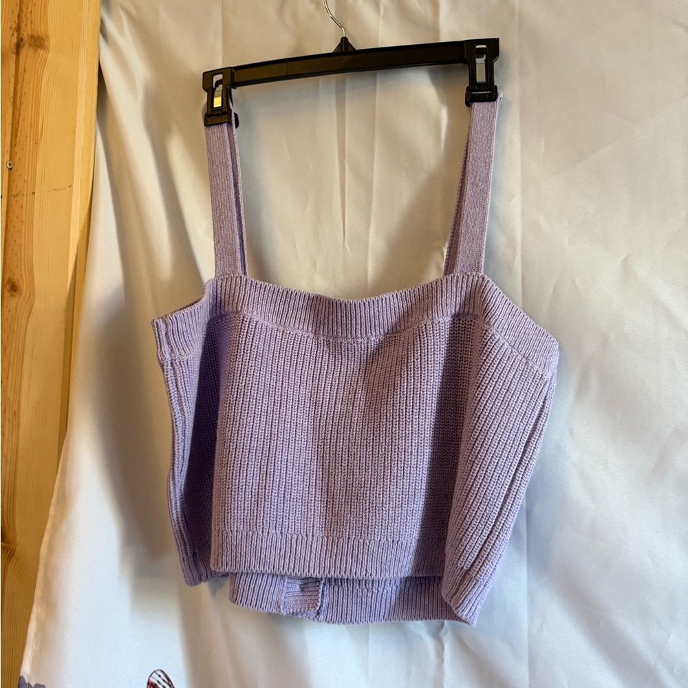 Lavender Knit Women's Crop Top